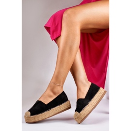 Women's black platform espadrilles 1