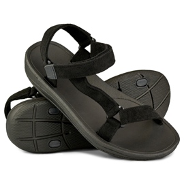 Black women's sandals with velcro 1