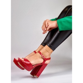 Red high heel sandals 1