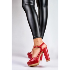 Red high heel sandals 2