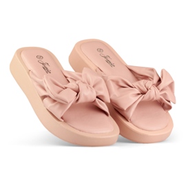 Women's pink slippers made of eco-leather 1 Women's pink slippers made of eco-leather 1