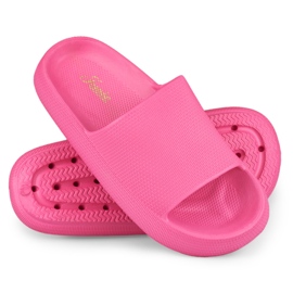 Comfortable fuchsia women's slippers made of foam pink 1