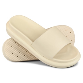 Comfortable classic beige women's slippers 1