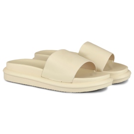 Comfortable classic beige women's slippers 2