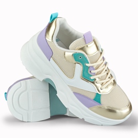 Women's sneakers with gold accessories from Geori multicolored 1