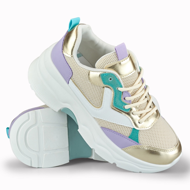Women's sneakers with gold accessories from Geori multicolored 1