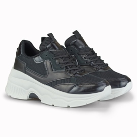 Women's black platform sneakers from Geori 1
