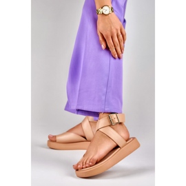 Beige women's ankle sandals from Lisa 2
