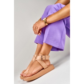 Beige women's ankle sandals from Lisa 1