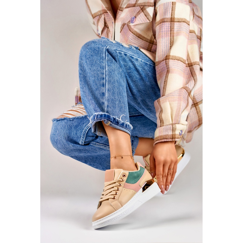 Women's sneakers on the Eliza platform beige 1