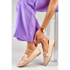 Women's light beige shoes made of eco-leather 1 Women's light beige shoes made of eco-leather 1