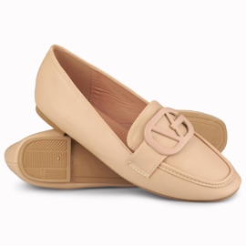 Women's dark beige shoes made of eco-leather 1 Women's dark beige shoes made of eco-leather 1
