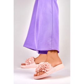 Violett women's pink floral slippers 2 Violett women's pink floral slippers 2