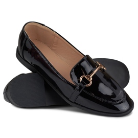 Lacquered shoes with gold decoration black 1