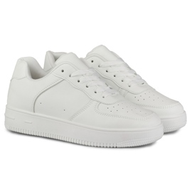 Classic white sports sneakers with a white sole 2