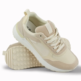 Women's beige sports shoes with a light sole 1
