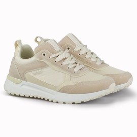 Women's beige sports shoes with a light sole 2