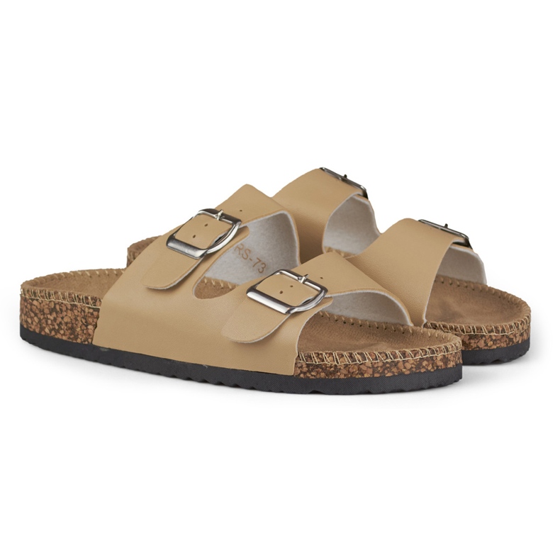 Beige comfortable women's slippers 2