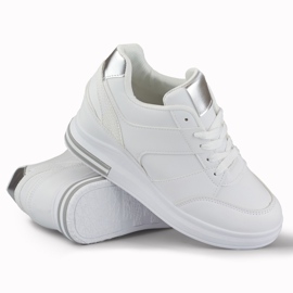 Women's white wedge sneakers 1