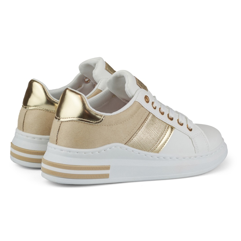 Women's casual white and beige sneakers 1