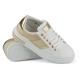 Women's casual white and beige sneakers 2