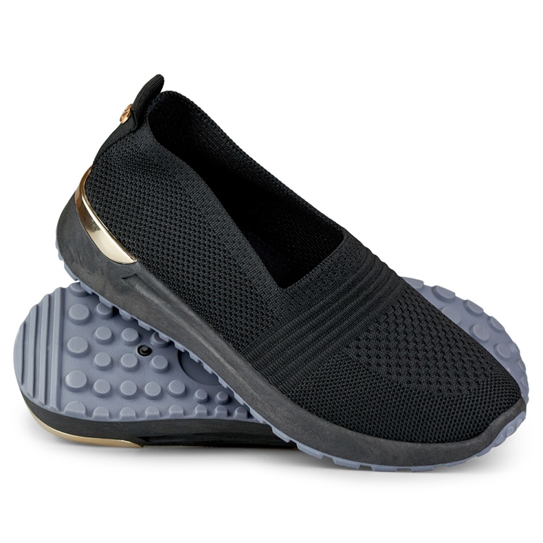 Comfortable, flexible women's casual shoes black 1