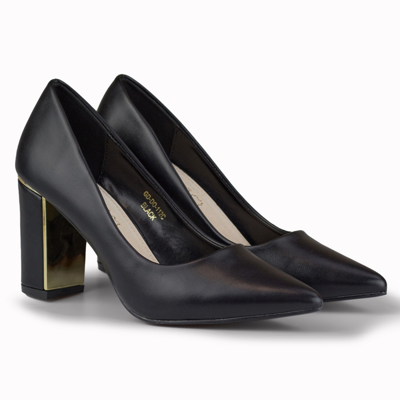 Elegant pumps with a decorative heel black 1