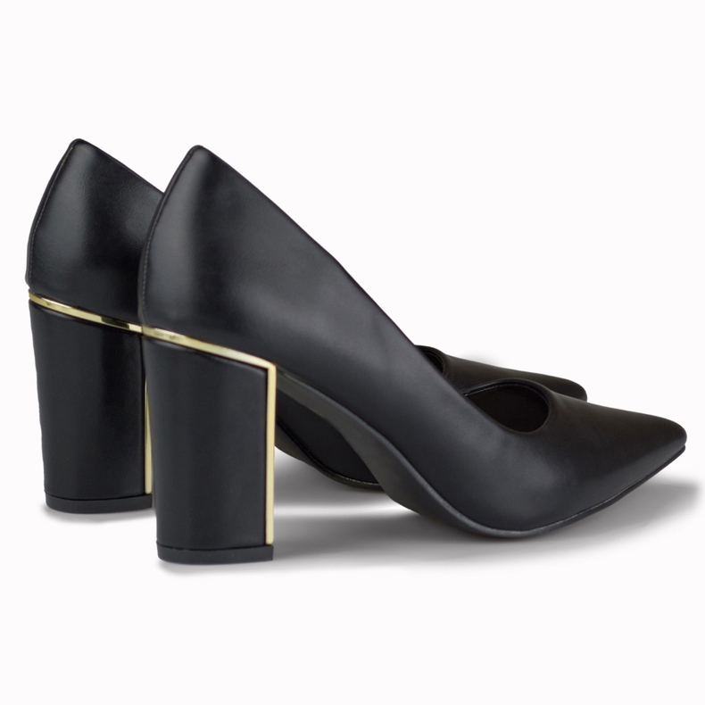Elegant pumps with a decorative heel black 2