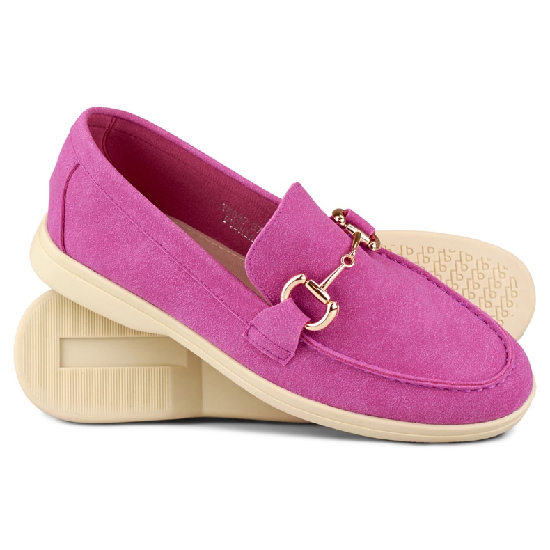 Comfortable soft pink women's loafers 1