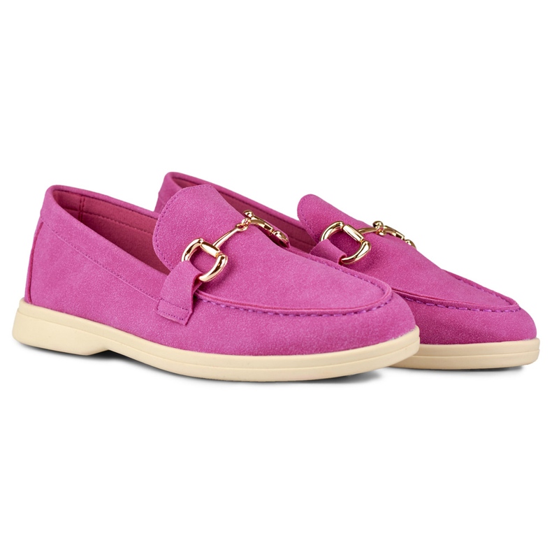 Comfortable soft pink women's loafers 2