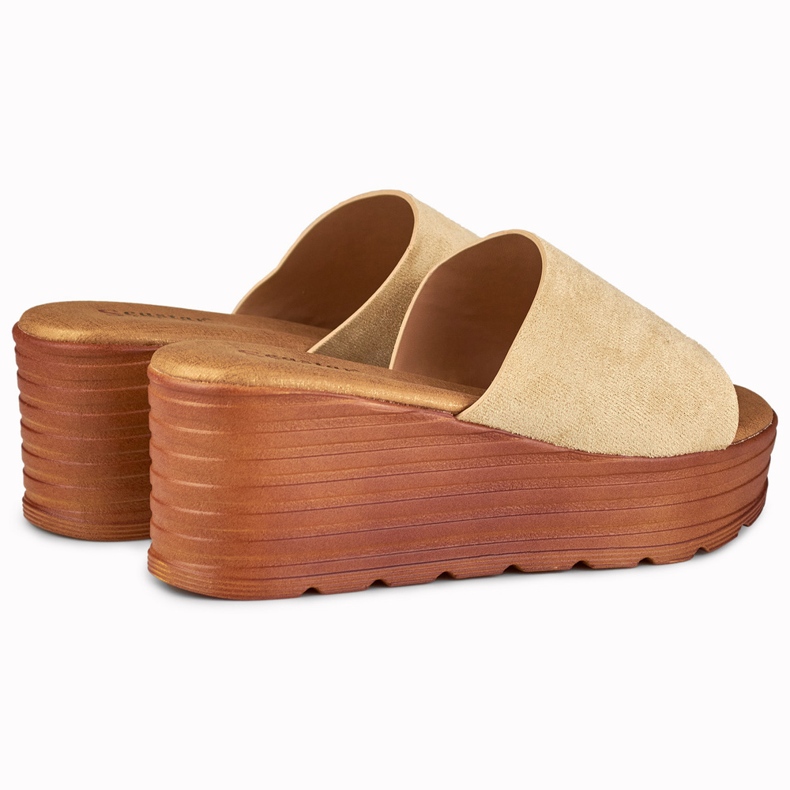 Beige wedge sandals from Versis 2