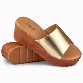 Versis gold wedge slides golden 1