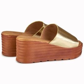 Versis gold wedge slides golden 2