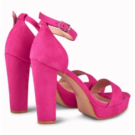 Fuchsia high ankle sandals pink 1