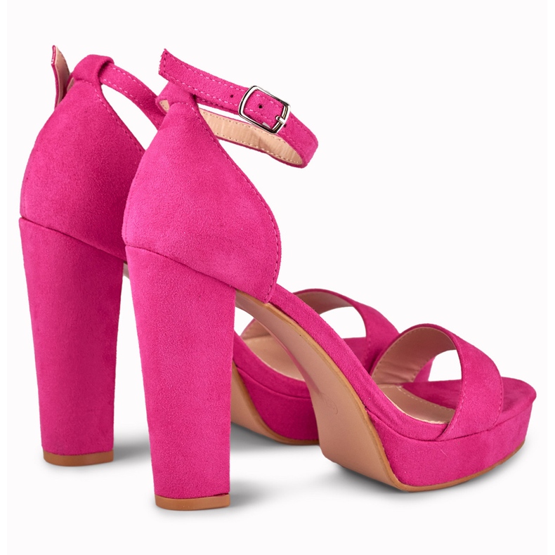 Fuchsia high ankle sandals pink 1
