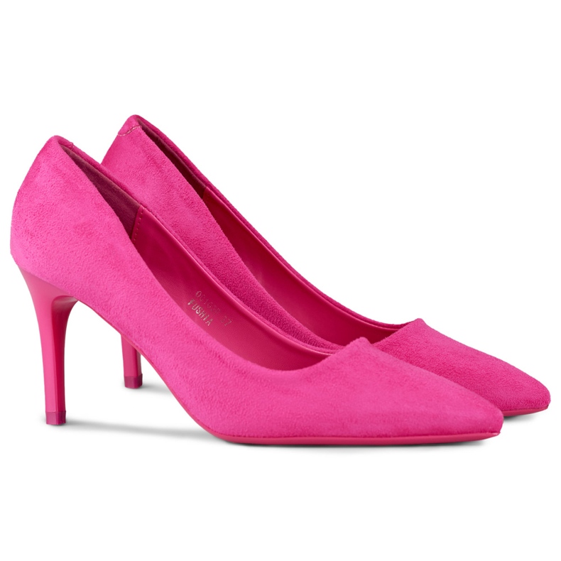 Fuchsia classic suede high heels pink 1