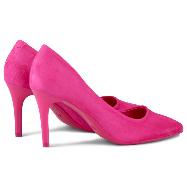 Fuchsia classic suede high heels pink 2