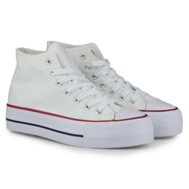 Women's white sneakers above the ankle 1