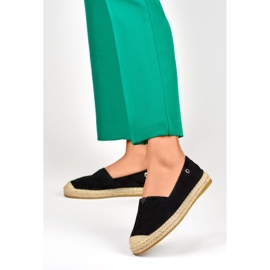 Women's suede black espadrilles 2