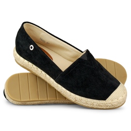 Women's suede black espadrilles 1