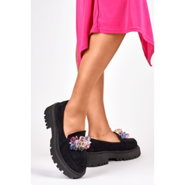 Black loafers with beads 1