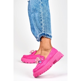 Pink loafers with beads 3