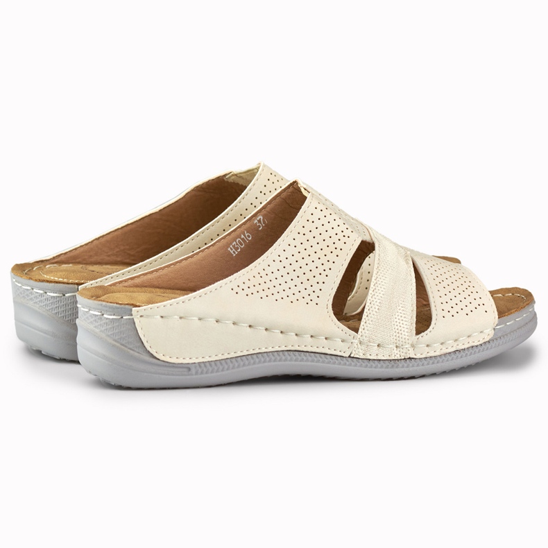 Women's beige comfort slippers 1
