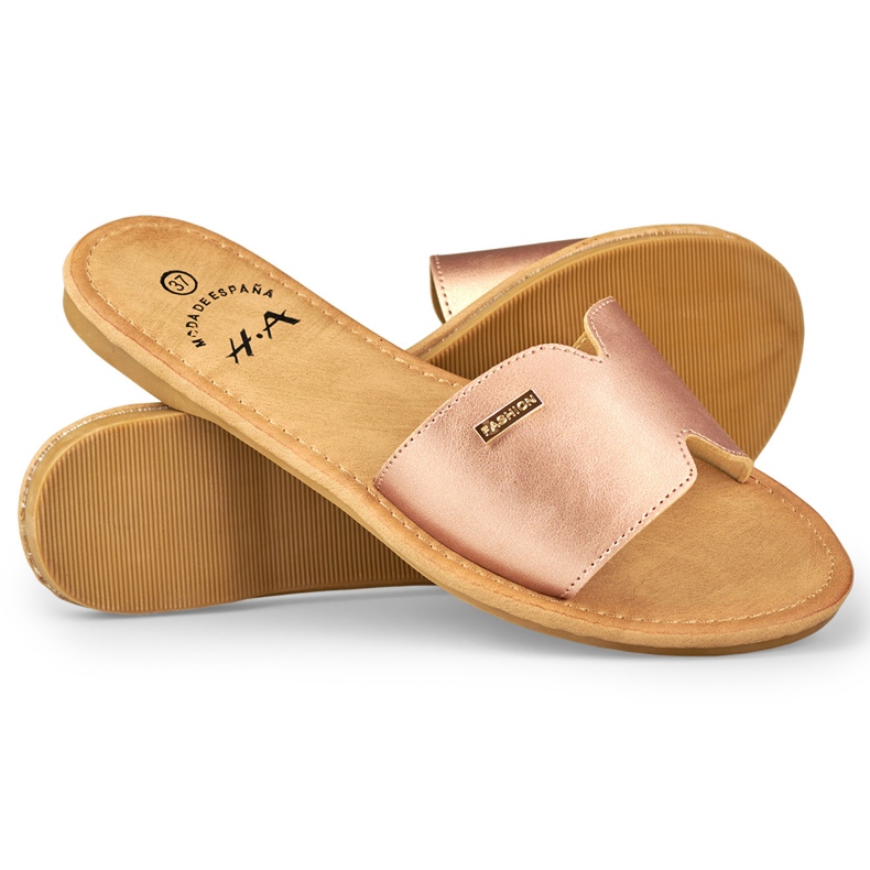 Denly women's classic flat slippers golden 1