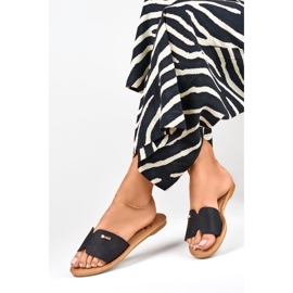 Denly women's classic flat slippers black 1