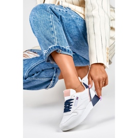 White and blue women's classic sports sneakers 2 White and blue women's classic sports sneakers 2
