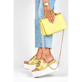 Women's lime wedge sandals Lemon green 2 Women's lime wedge sandals Lemon green 2