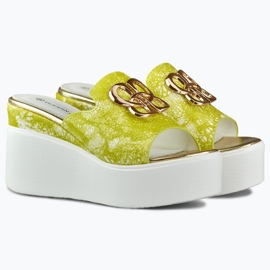Women's lime wedge sandals Lemon green 1 Women's lime wedge sandals Lemon green 1