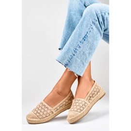 Women's lace beige espadrilles 2