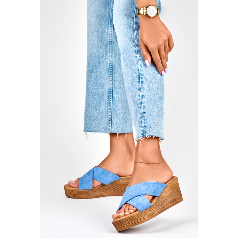 Women's slippers with jeans blue 2